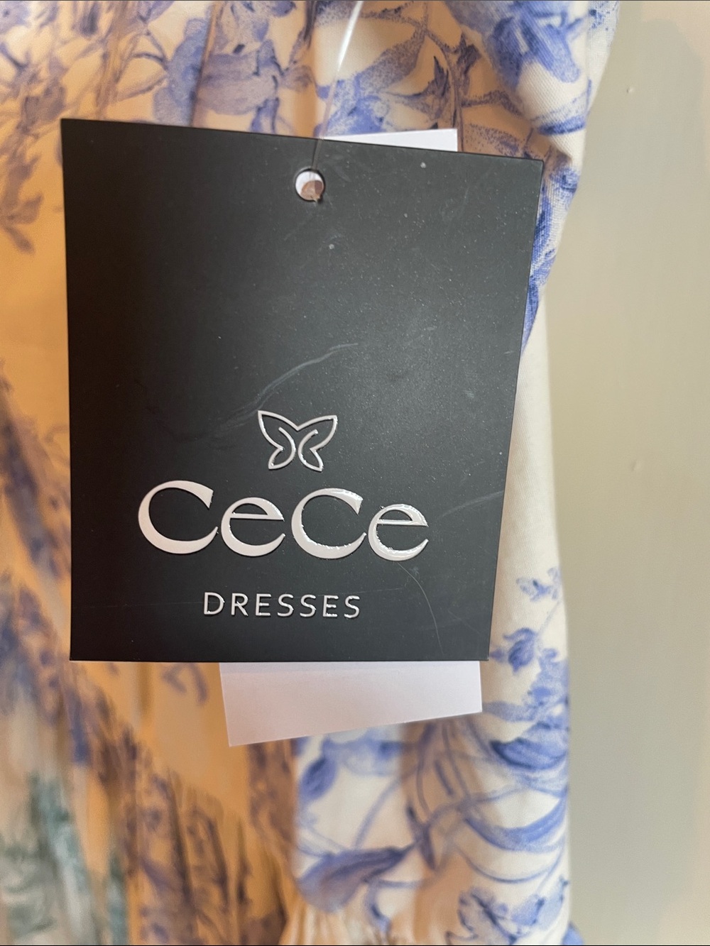 CeCe NWT Blue, Teal, Green and White Striped Floral Cotton Dress - Picture 2 of 11